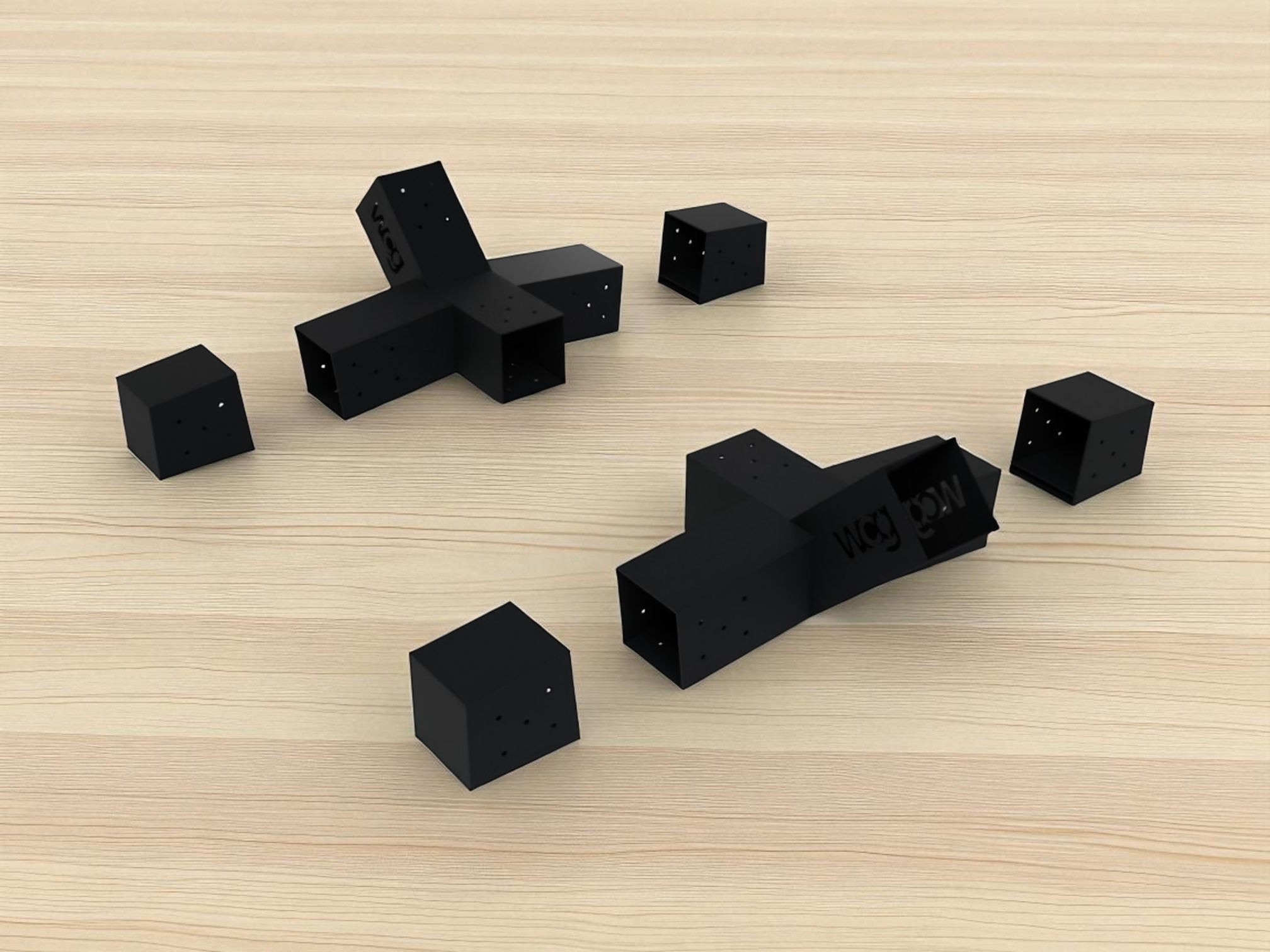 Комплект кронштейнов для гамака WCG с опорной пяткой с брусками металлические с опорой 80x80 мм Черный (WCG-B60A-S4-451)