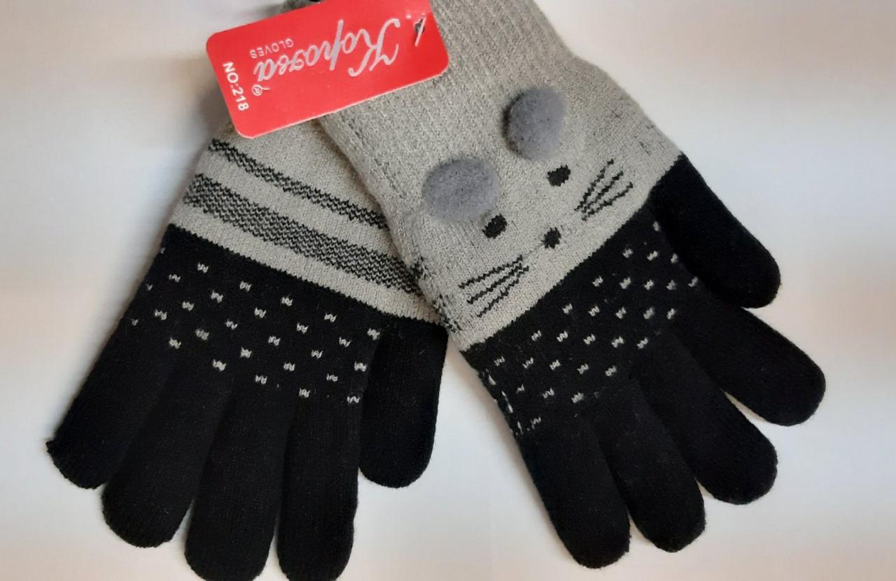 Детские перчатки КОРОНА 218k one size Черный с бежевым Детские перчатки КОРОНА 218k one size Черный с бежевым