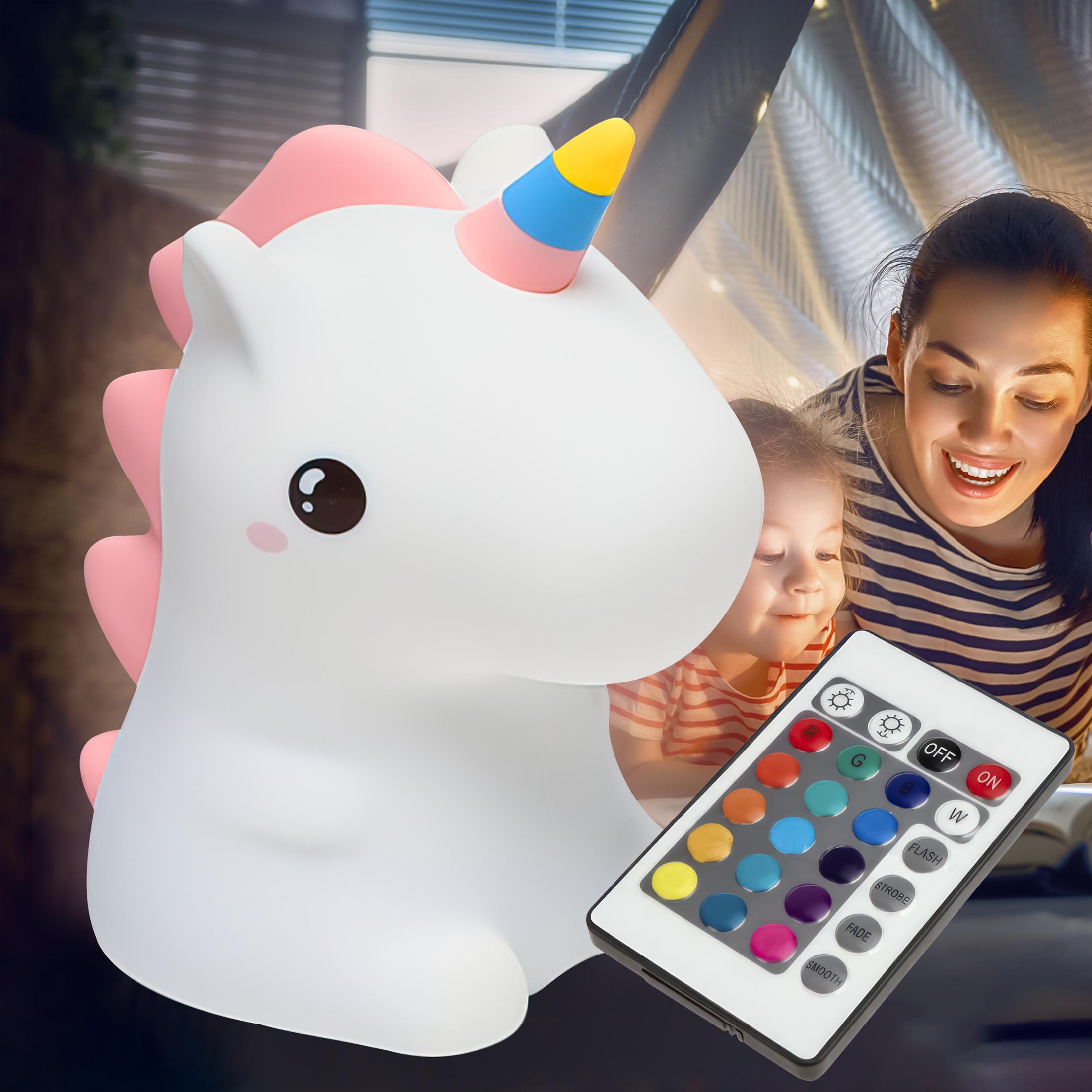 Нічник-світильник Єдиноріг тактильний акумуляторний силіконовий з пультом керування - фото 2 Нічник-світильник Єдиноріг тактильний акумуляторний силіконовий з пультом керування - фото 2