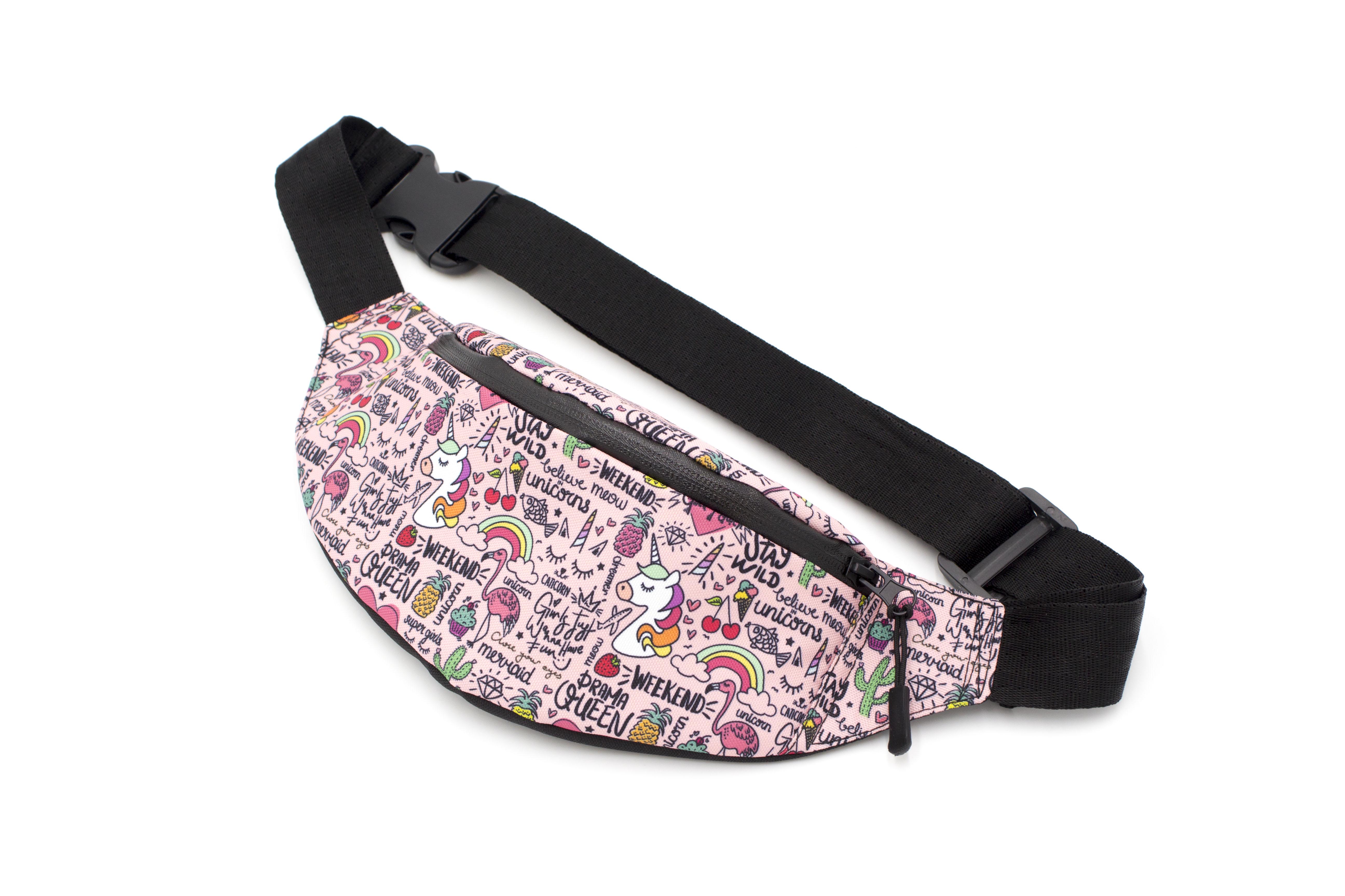 Сумка бананка для дівчинки Єдинорожки фламінго (BT-0238)