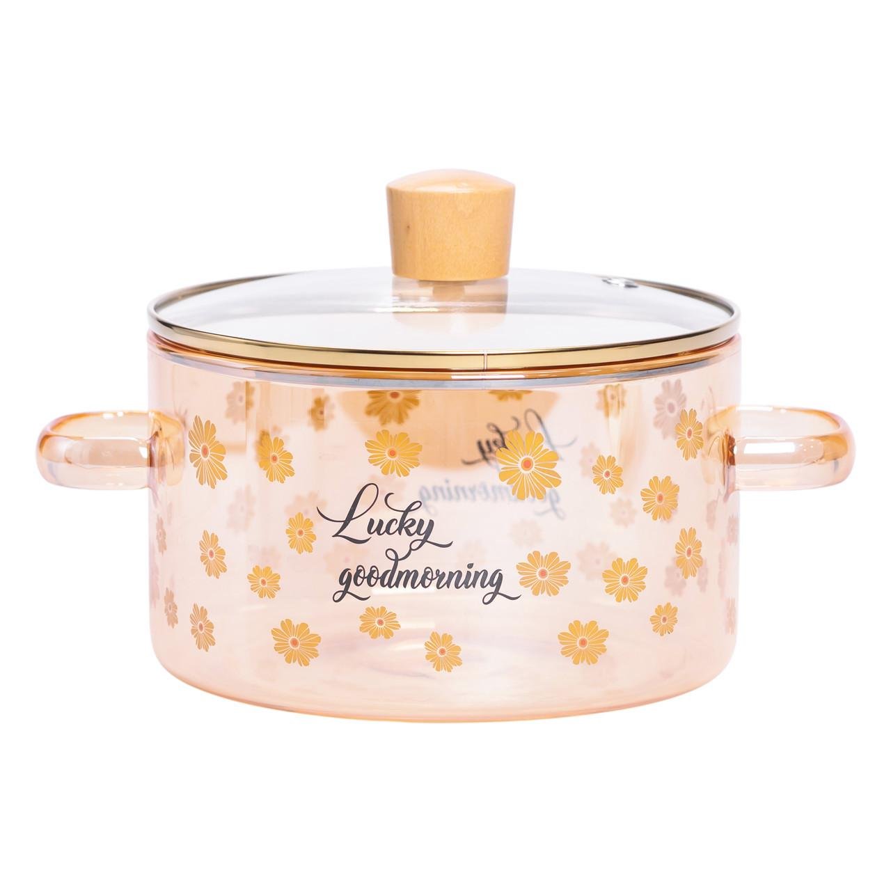 Каструля скляна з кришкою 1,5 л Прозорий (HP-33-2)