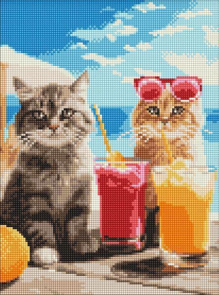 Алмазная мозаика Ideyka Кошки на отдыхе 30x40 см (Id-AMO8145)