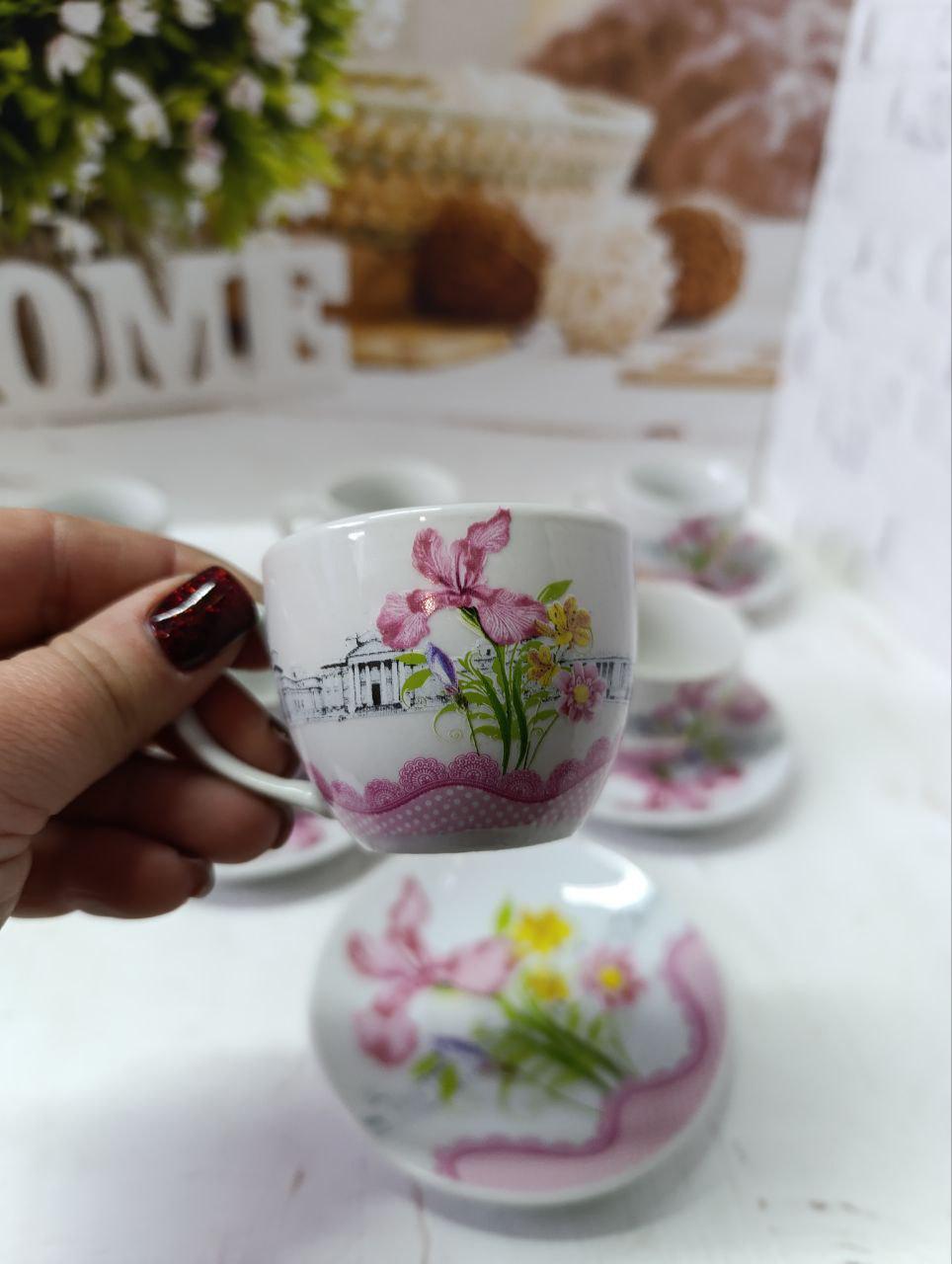 Сервіз кавовий SNT Квіти кераміка 80 мл 12 пр. - фото 4 Сервіз кавовий SNT Квіти кераміка 80 мл 12 пр. - фото 4