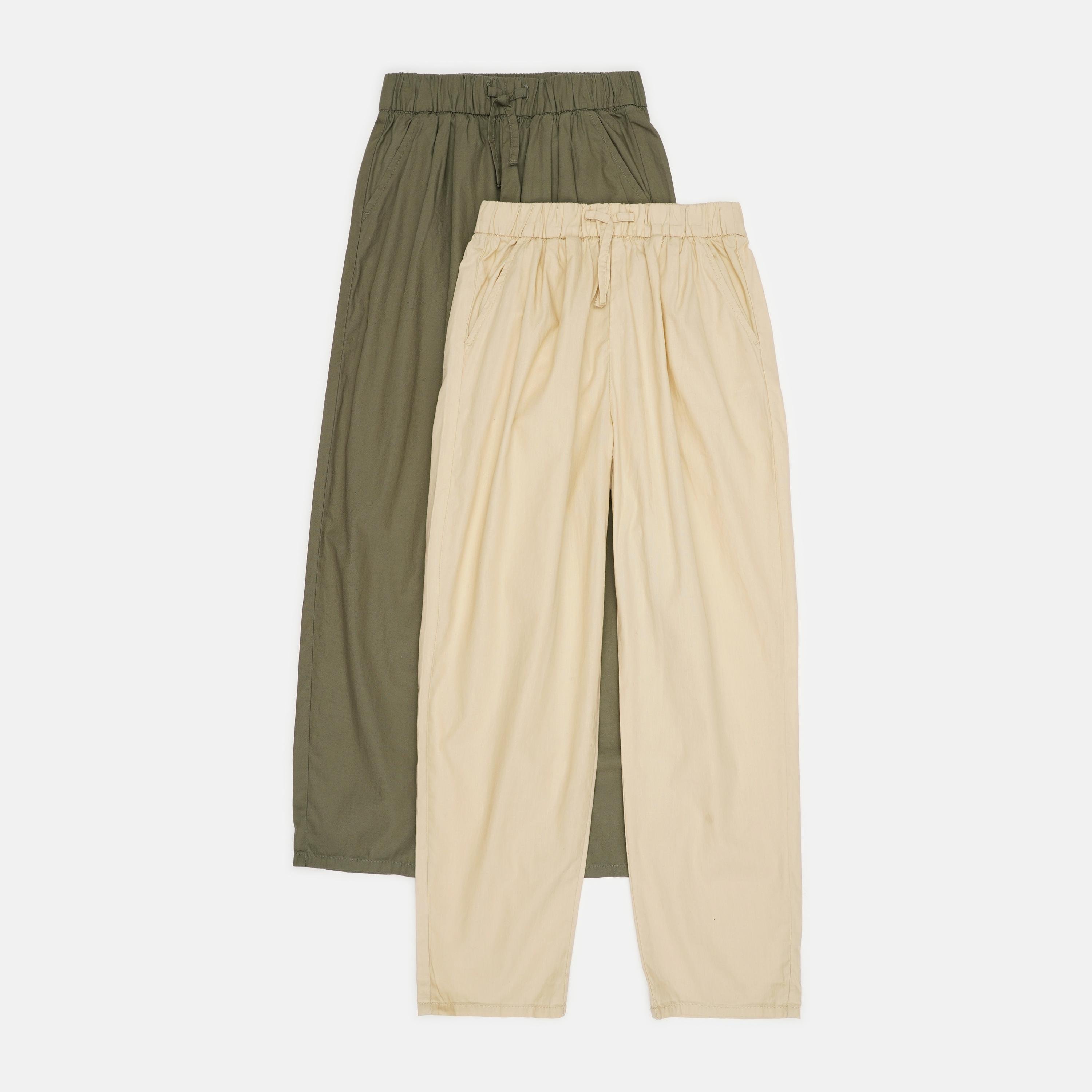 Джоггери H&M 2 шт. 128 см Бежевий/Хакі (A240910324082)