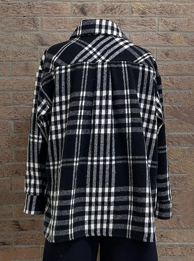 Рубашка детская теплая Клетка 0409-02 140 см Черный - фото 3