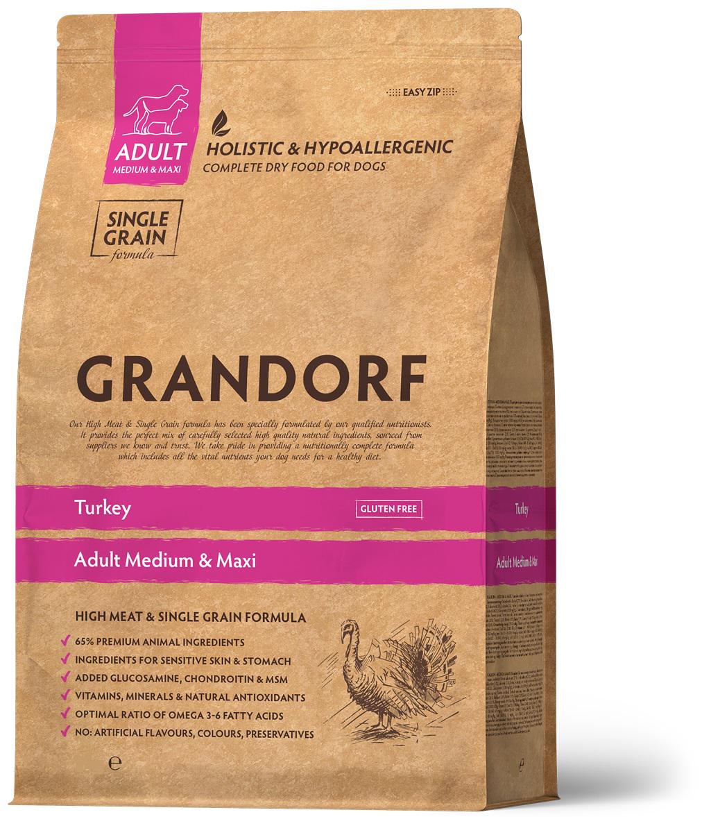 Корм сухой гипоаллергенный для собак Grandorf Turkey Medium & Maxi 10 кг (24148924)