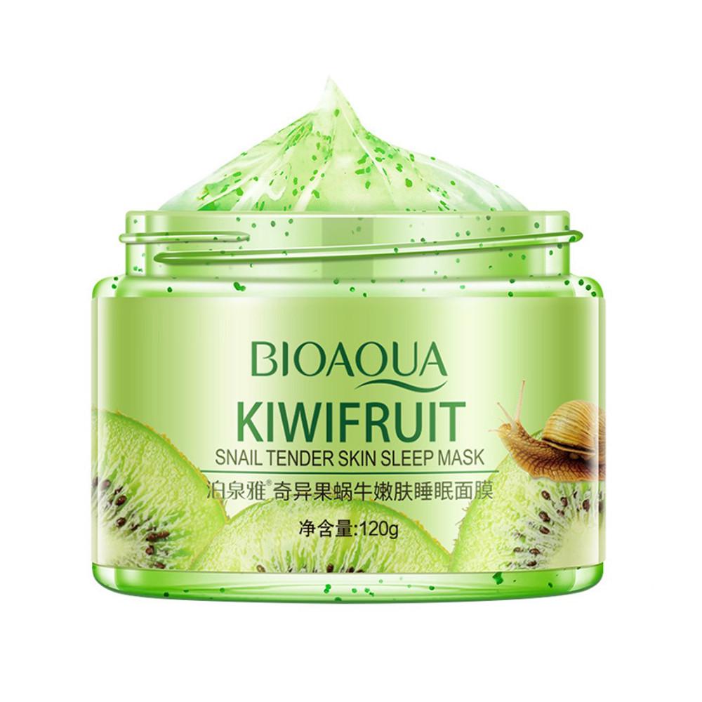 Маска для лица ночная гелевая Bioaqua Kiwifruit Snail Sleep Mask с муцином улитки и экстрактом киви 120 г