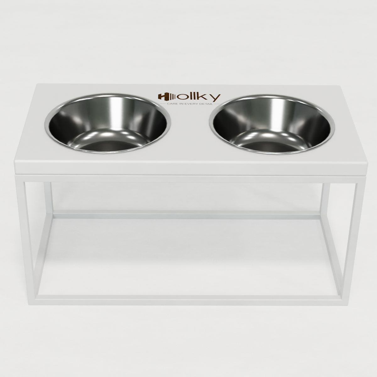 Миски на подставке для средних и больших собак Hollky Base L 2х0,95 л (BL-422120-WHWH) - фото 8