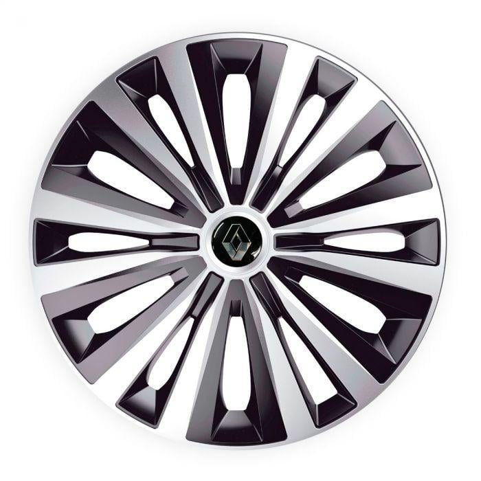 Ковпаки для коліс J-Tec Multi R16 з логотипом Renault 4 шт. Silver/Black (j149-r-16-renault)