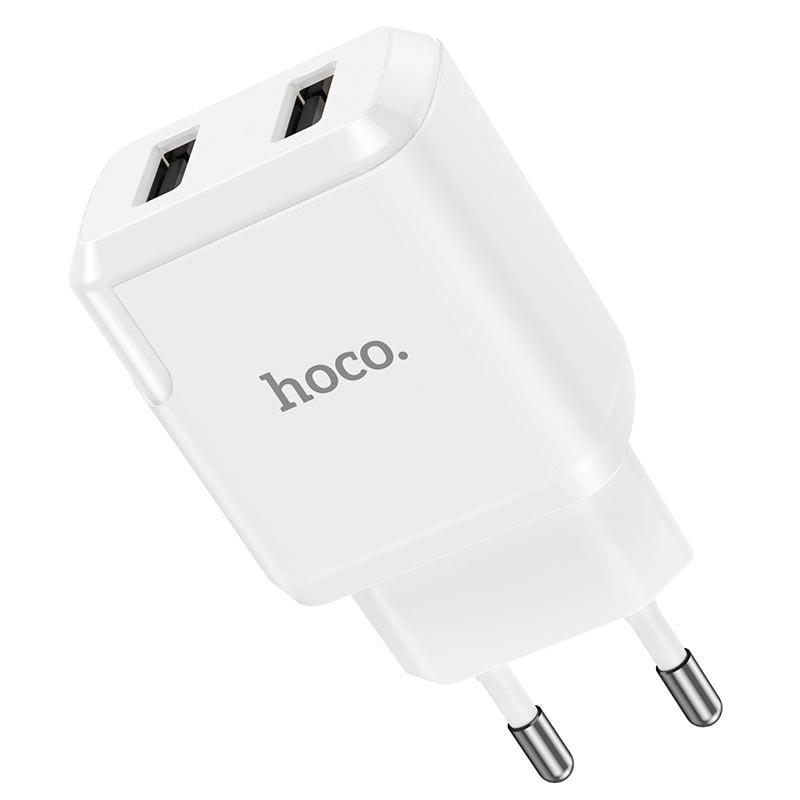 Зарядний мереживний пристрій універсальний Hoco N7 2USB 2,1A White