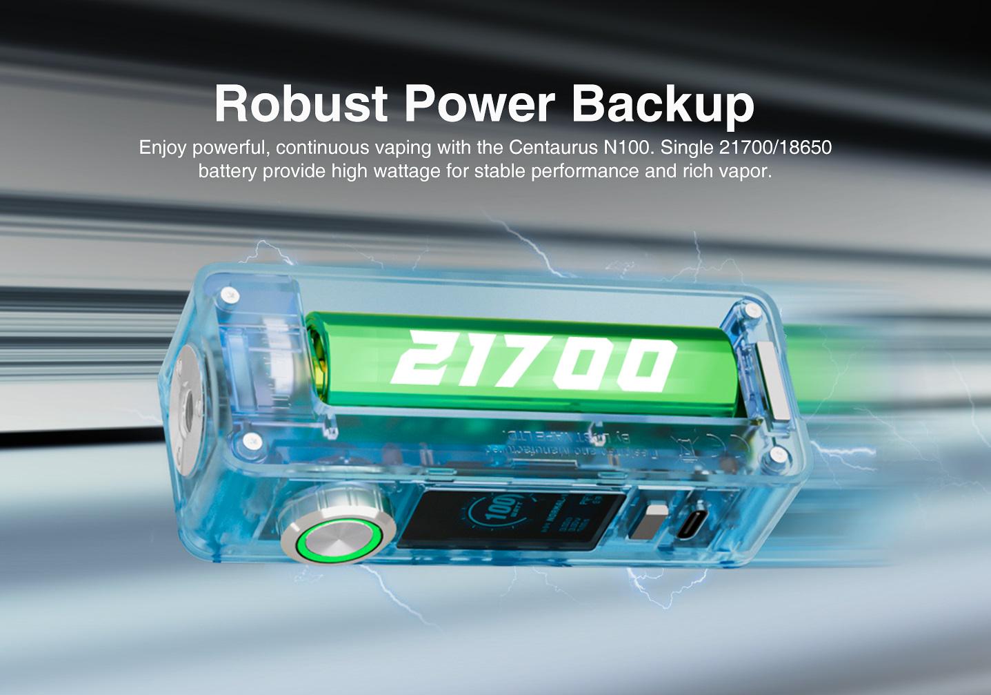 Электронная сигарета Lost Vape Centaurus N100 100W из Centaurus Sub Ohm Tank 5 мл Kit Blue Waves (17426) - фото 4