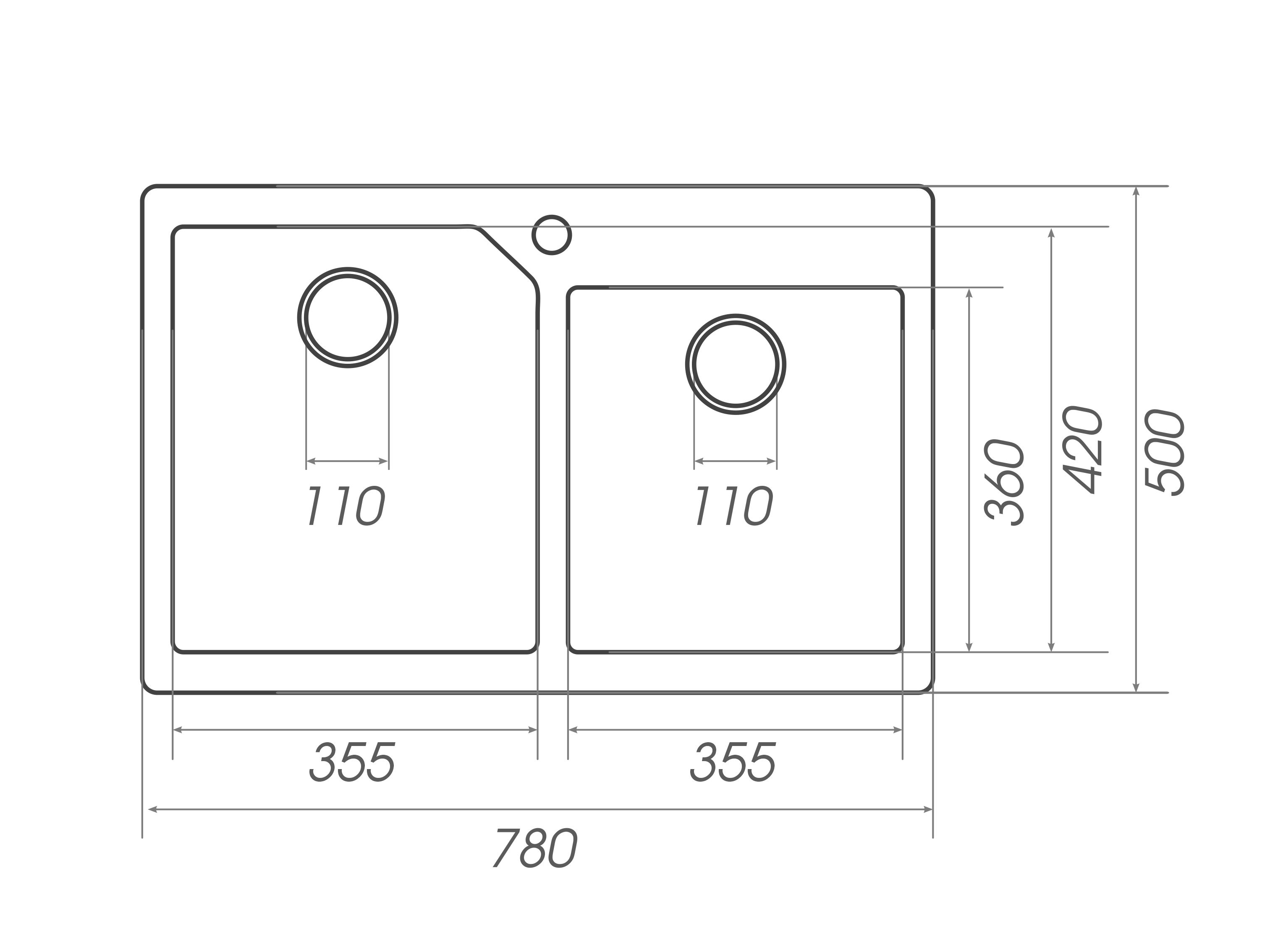 Мойка для кухни Platinum 7850 Harmony гранит матовый Черный - фото 6 Мойка для кухни Platinum 7850 Harmony гранит матовый Черный - фото 6