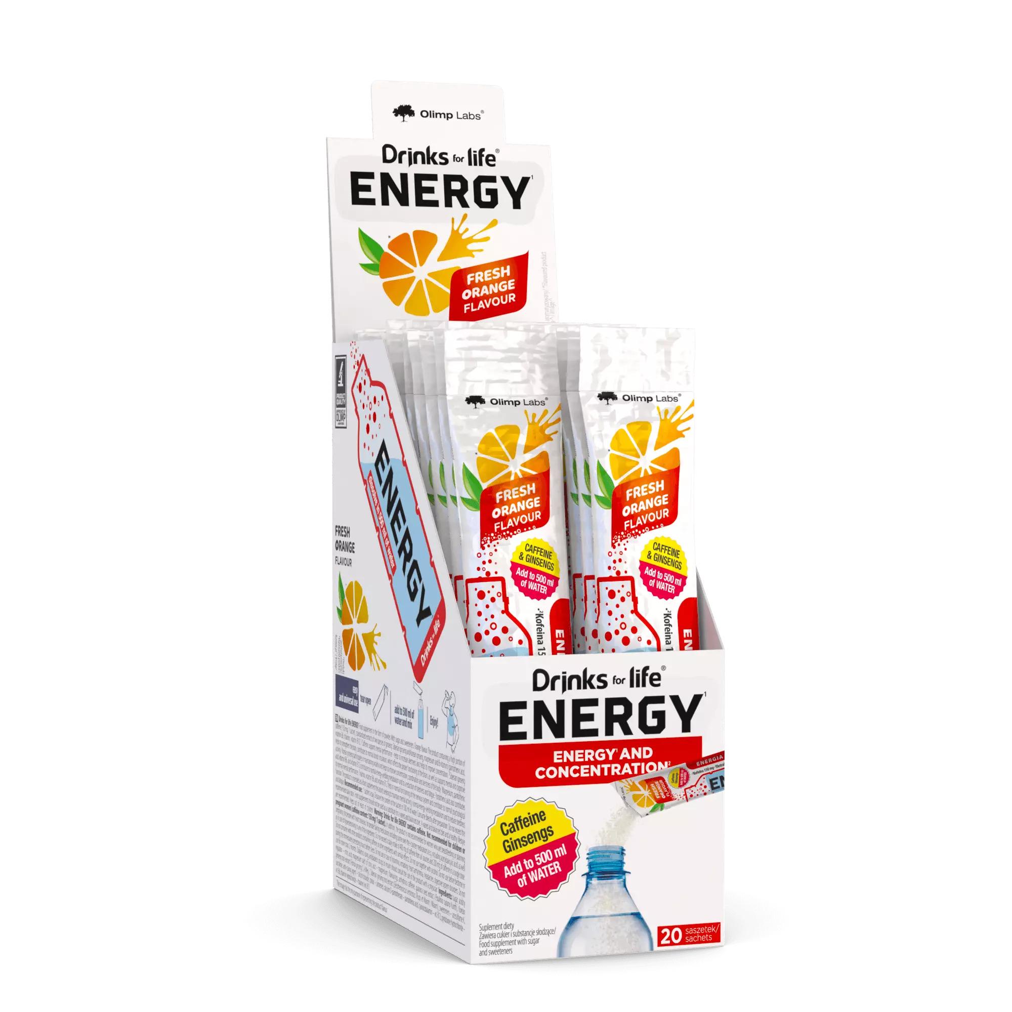 Изотоник Olimp Drinks for life Energy Orange 20x4 g