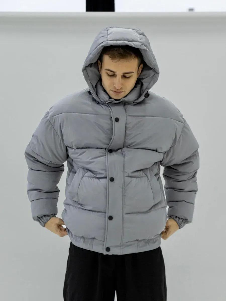 Куртка чоловіча зимова Oslo оверсайз дута S Світло-сірий (26516/1/1) - фото 1