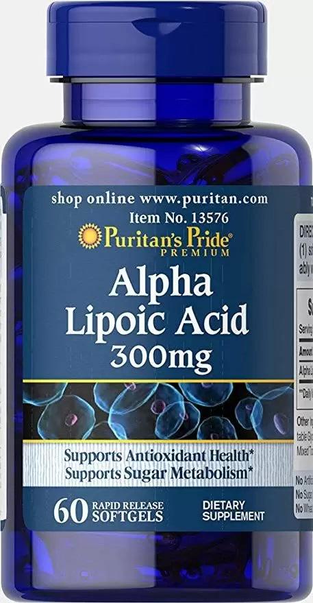 Альфа-липоевая кислота Puritan's Pride Alpha Lipoic Acid 300 мг 60 Caps