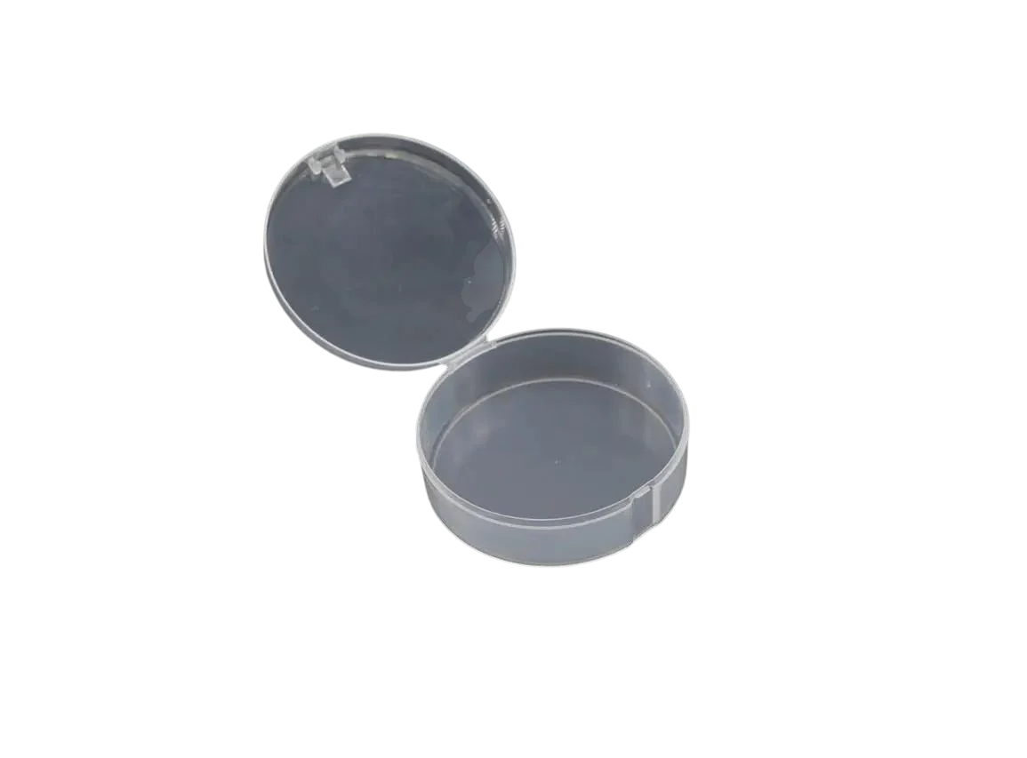 Органайзер пластиковый круглый с откидной крышкой 8х2,7 см Прозрачный (BOX-31)