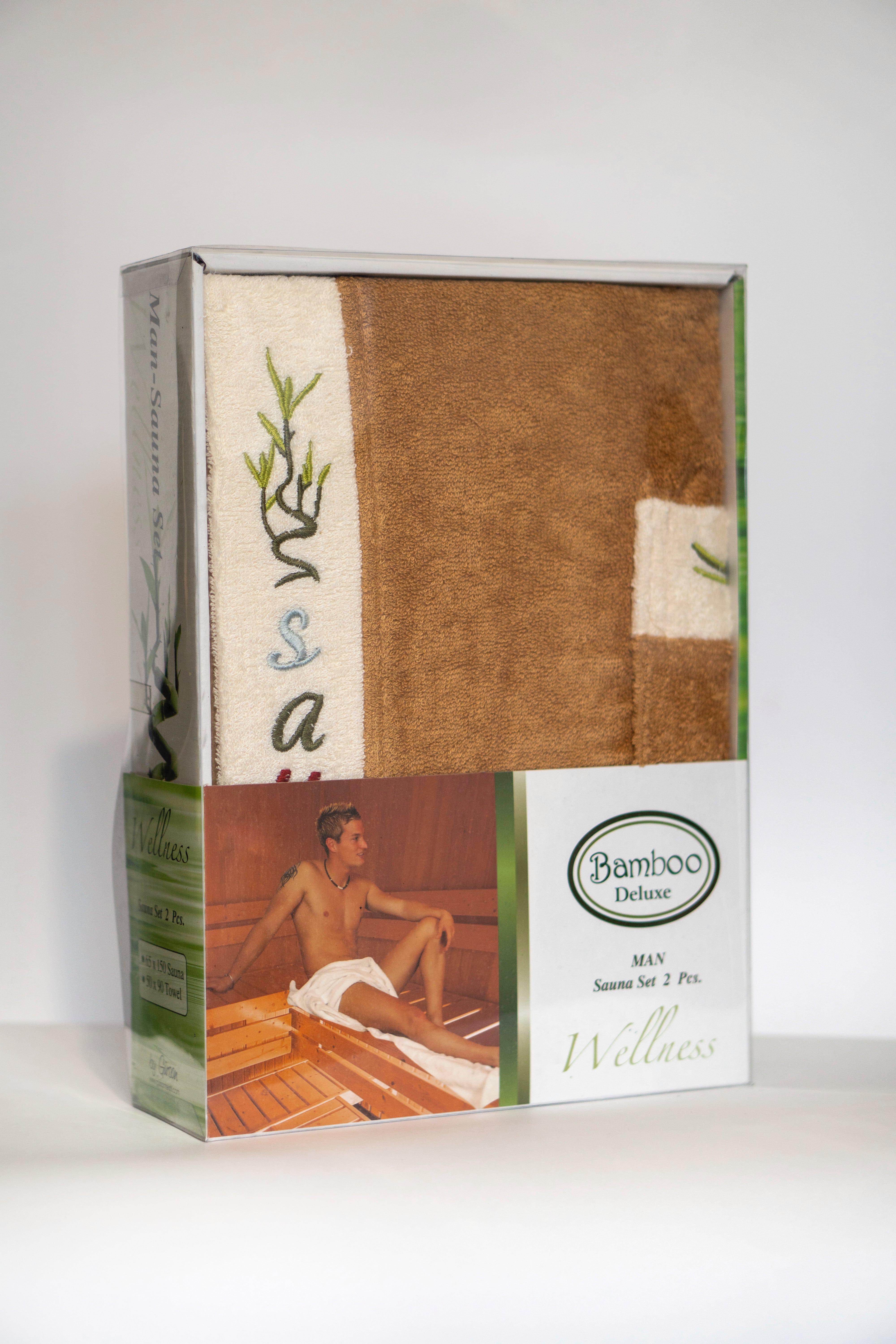 Набір бамбукових рушників 65х150 для сауни Бежевий - фото 1