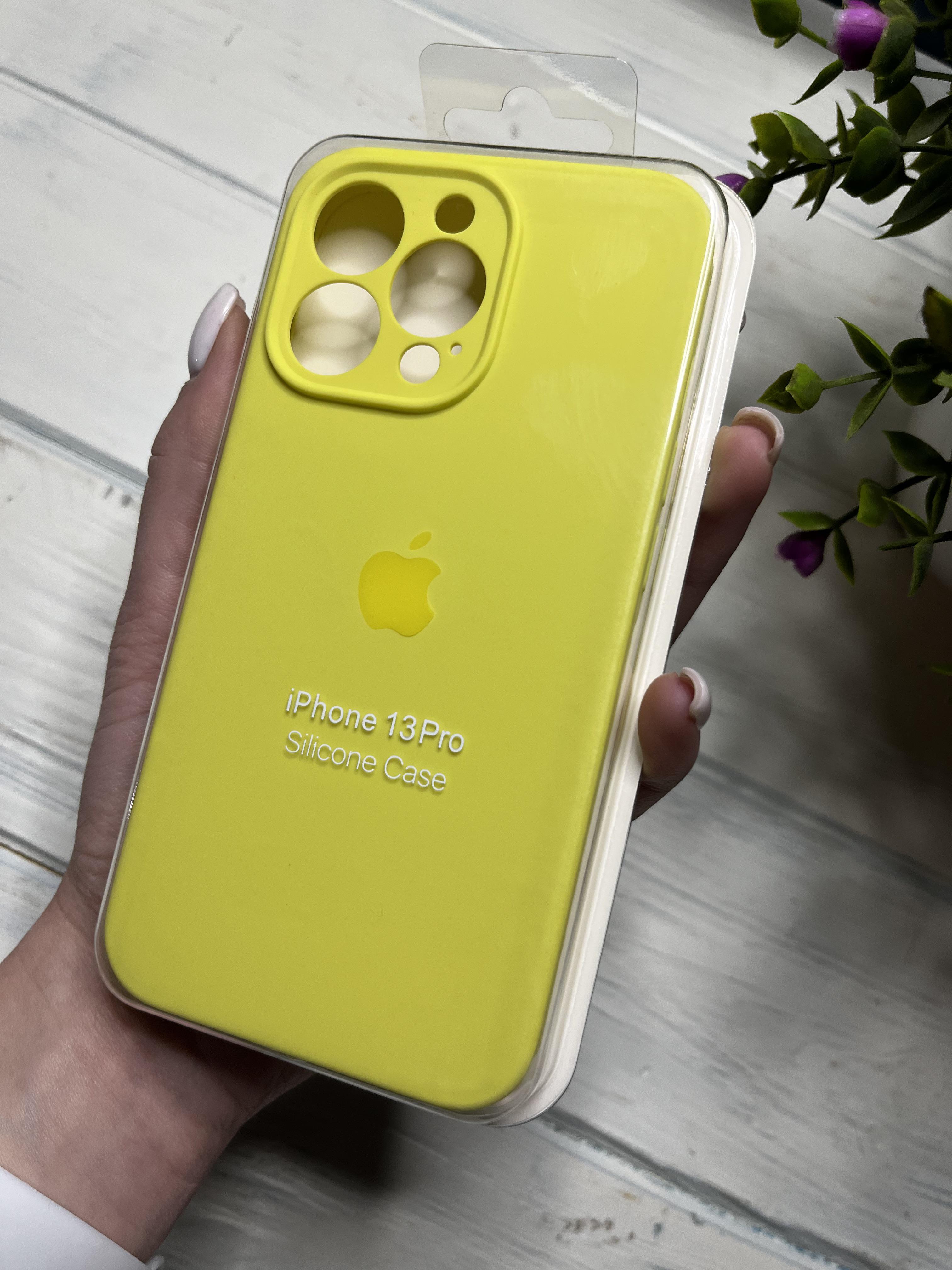 Чехол накладка на iPhone (Айфон) 13 Pro закрытый низ и закрытая камера silicone case full camera Apple