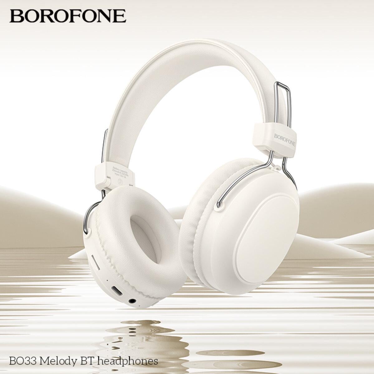 Наушники беспроводные Borofone BO33 Melody с микрофоном White (25815843)