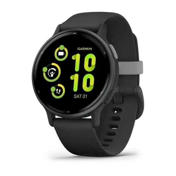 Смарт-годинник Garmin Vivoactive 5 Slate Aluminum Bezel with Black Case and Silicone Band (010-02862-10/50/5A)