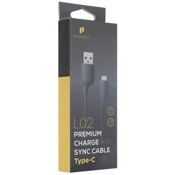 Кабель Puridea L02 Type-C to USB 1.2 м Grey (L02-USB-C Grey) - фото 2