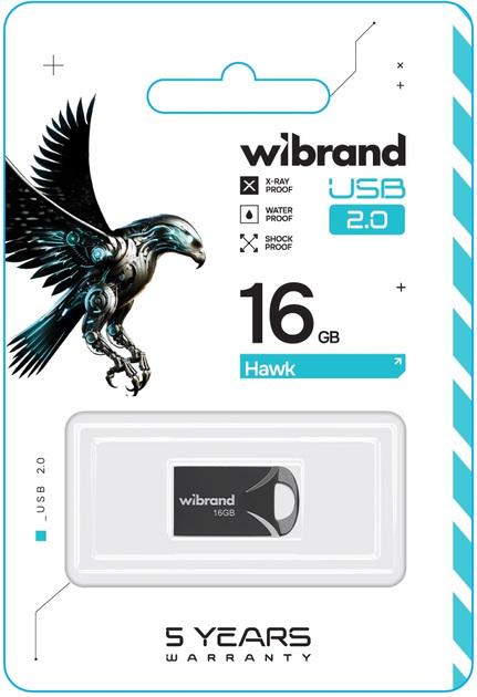 Флеш-память USB Wibrand WI2.0/HA16M1B Hawk 16 Гб Black - фото 1