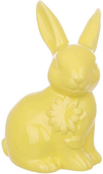 Фигура фарфоровая Заяц с цветком 10,5 см Желтый Фигура фарфоровая Заяц с цветком 10,5 см Желтый
