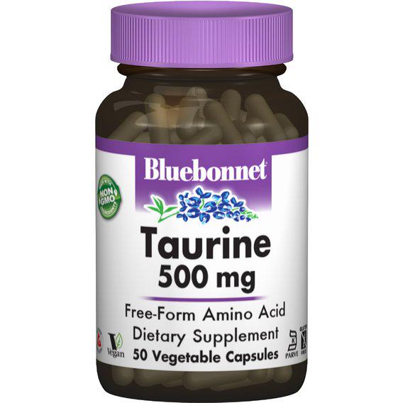 Таурін Bluebonnet Nutrition Taurine 500 мг 50 Veg Caps (BLB0084)