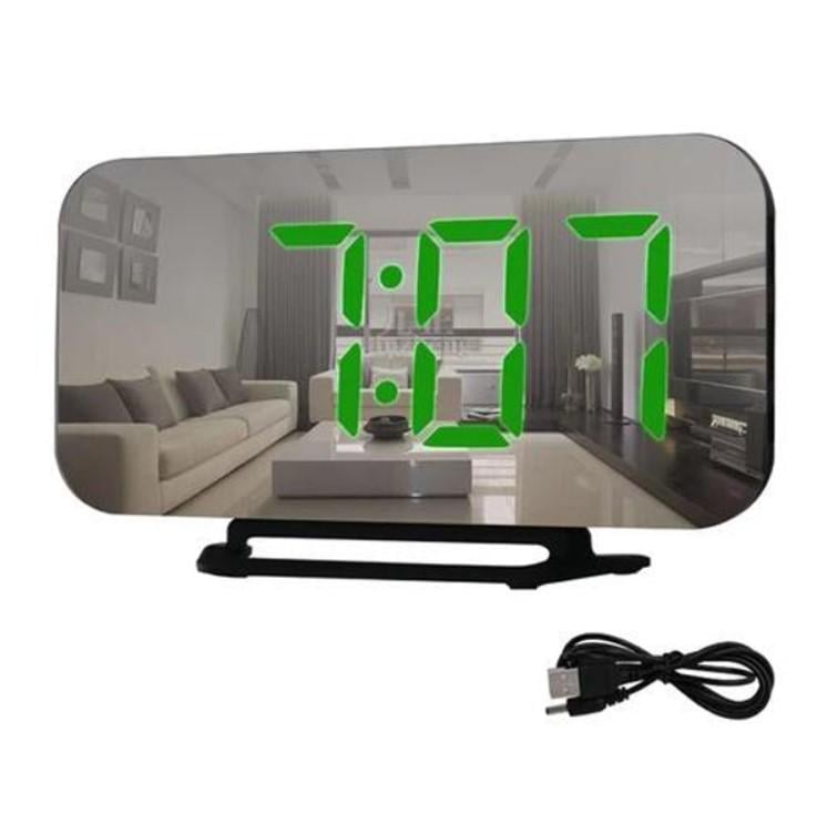 Часы настольные DS-3625L электронные с подсветкой 220В Черный/Зеленый