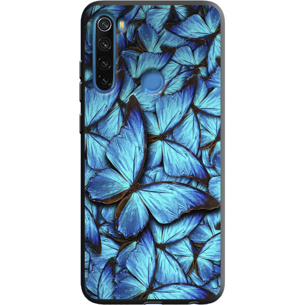 Чехол Boxface Xiaomi Redmi Note 8 лазурные бабочки Черный силикон (38214-up1550-38332)