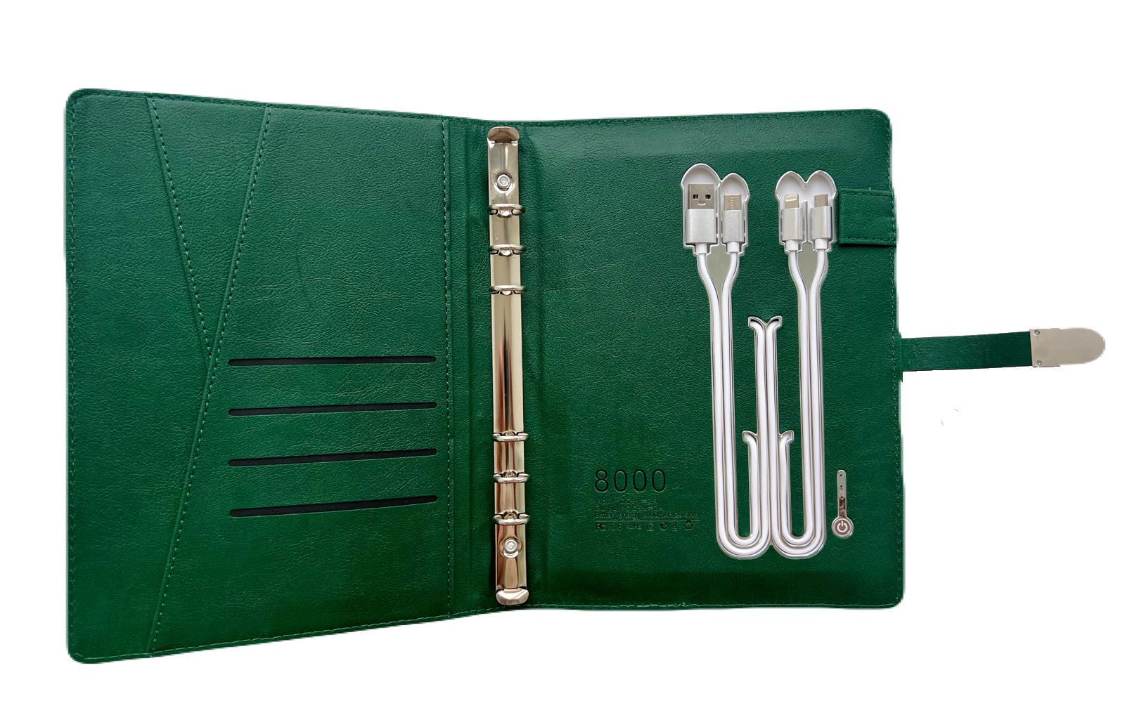 Блокнот-ежедневник AB tech Colorful c беспроводной зарядкой/Power Bank и USB flash 16 Gb Зеленый - фото 2 Блокнот-ежедневник AB tech Colorful c беспроводной зарядкой/Power Bank и USB flash 16 Gb Зеленый - фото 2