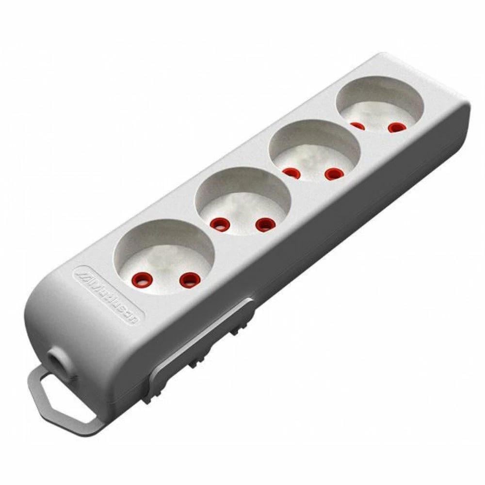 Колодка Mutlusan 4 гнезда без заземления со шторками (49-12-08)