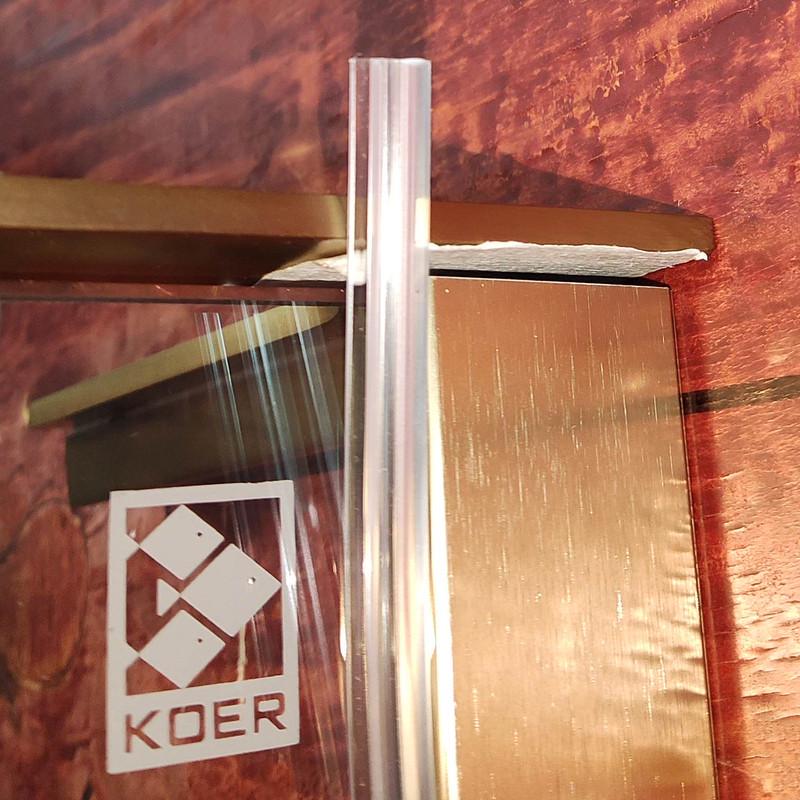 Душевая перегородка KOER SR SP02-100x200-TR-12 Walk-In прозрачное стекло Easy Clean 8 мм Золотой матовый (KR5396) - фото 6