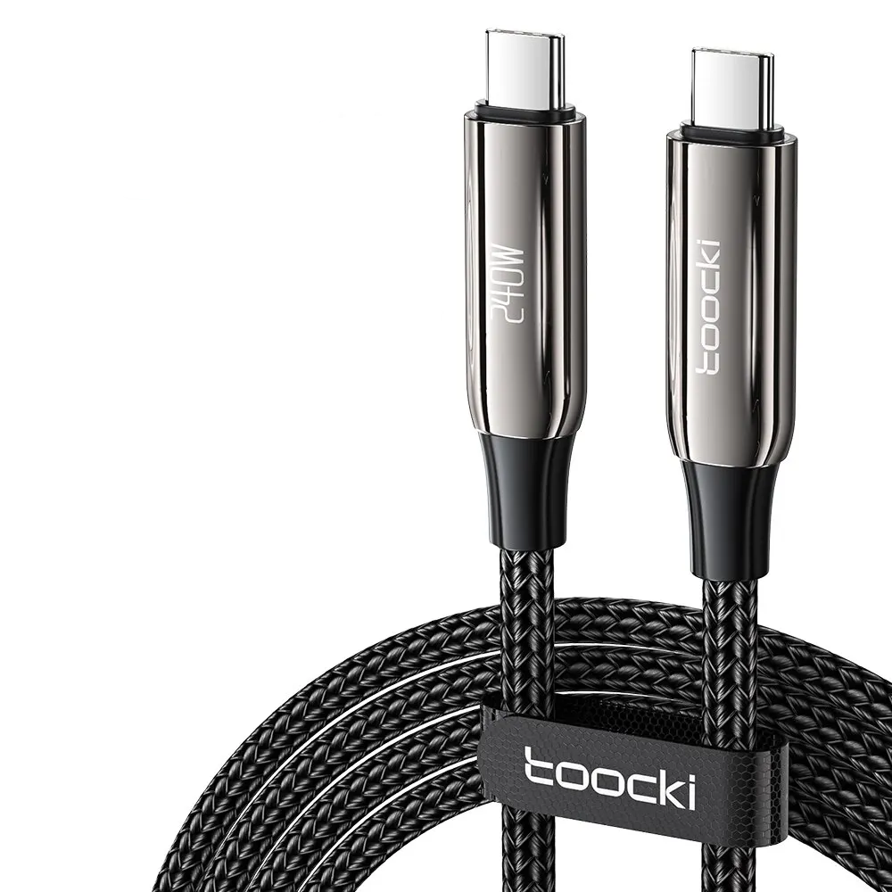 Кабель Toocki 240w/48v/5a Type C-Type C 1 м Чорний (TQ-X80CC1BLK240)
