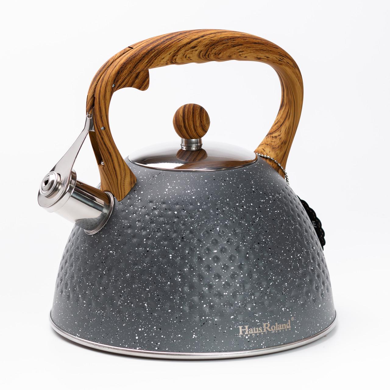 Чайник із свистком із потрійним дном 3 л Сірий - фото 5 Чайник із свистком із потрійним дном 3 л Сірий - фото 5