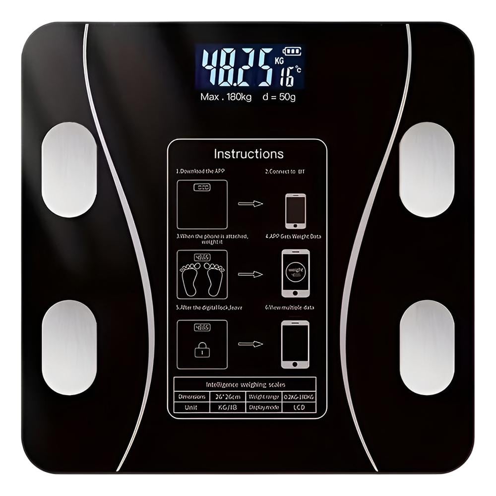 Ваги смарт для підлоги електронні Smart Scale iOS Android Bluetooth Чорний (0e3aa679)