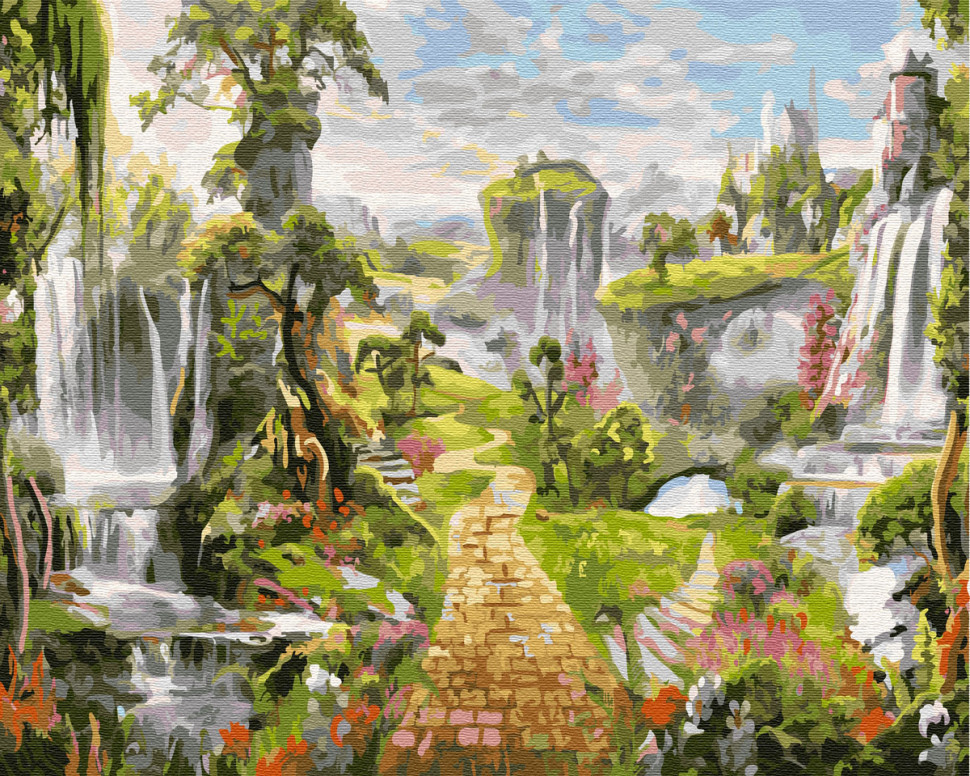 Картина по номерам Brushme Город водопадов (GX29364) Картина по номерам Brushme Город водопадов (GX29364)