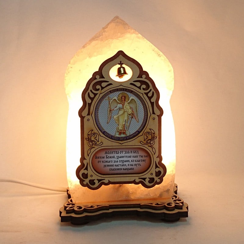 Соляна лампа Ікона маленька Ангел Хранитель жовтого підсвічування (20031) Соляна лампа Ікона маленька Ангел Хранитель жовтого підсвічування (20031)