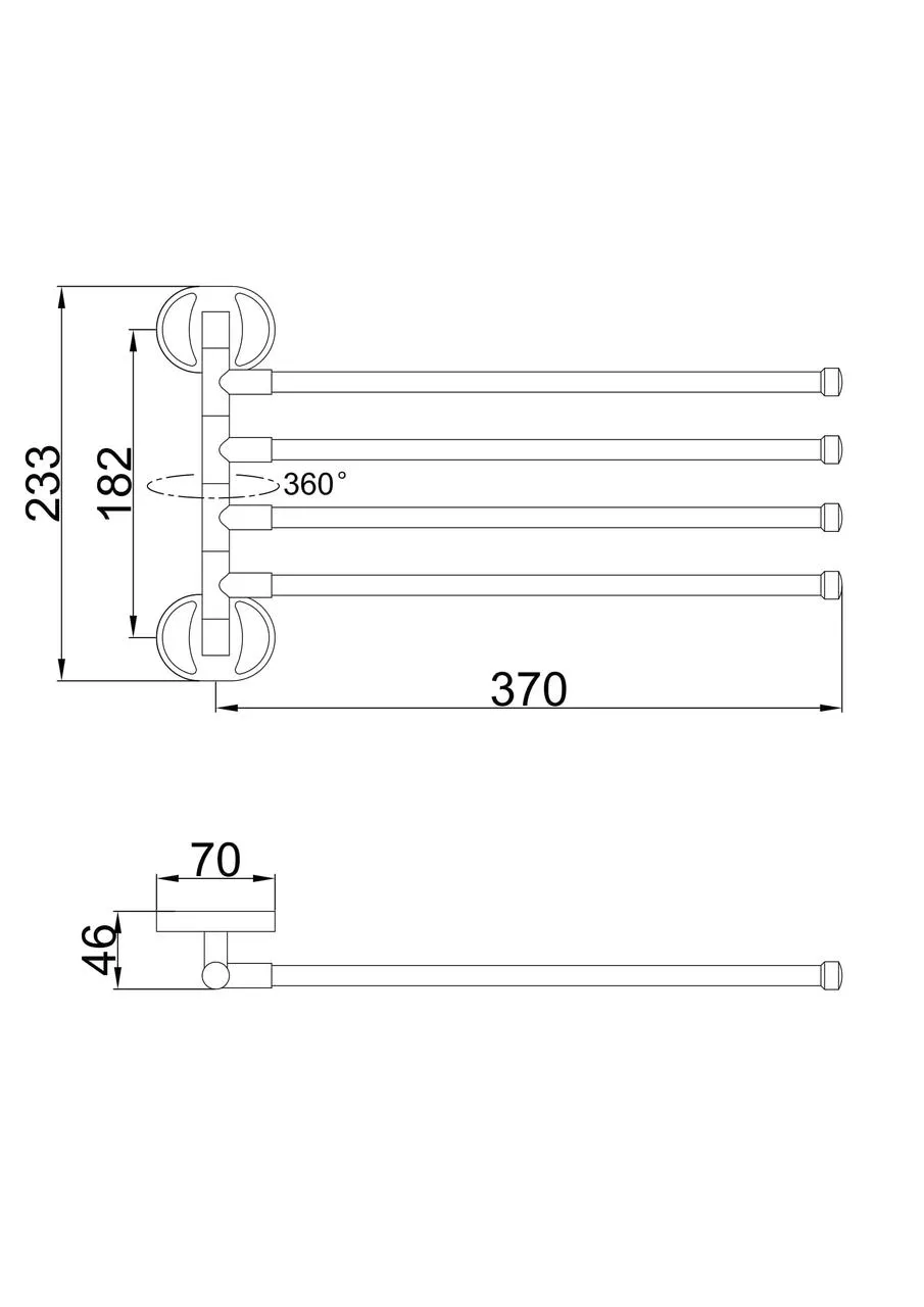 Тримач для рушника Frap F1914 поворотний 370 мм Хром (1037736) - фото 2 Тримач для рушника Frap F1914 поворотний 370 мм Хром (1037736) - фото 2