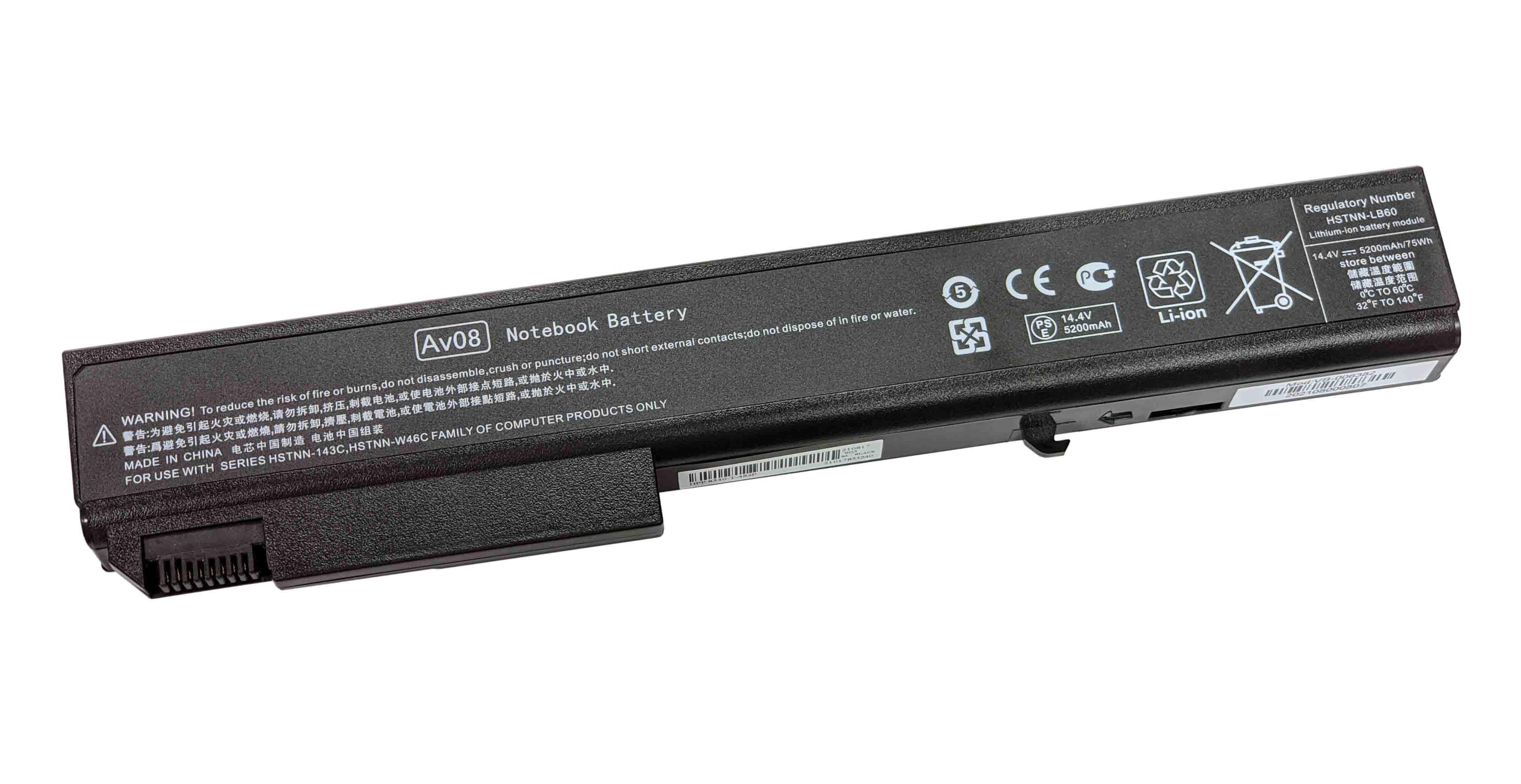 Аккумулятор для ноутбука HP Compaq HSTNN-OB60 EliteBook 8730W 14,4 V 5200 mAh (006382)