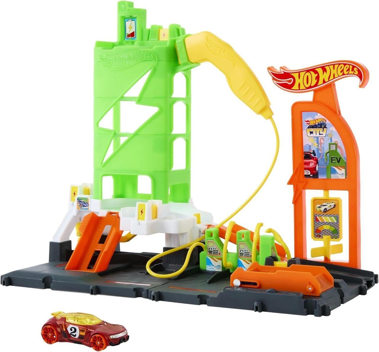 Трек Hot Wheels City Super Recharge Fuel Station Заправочная станция для суперзарядки (HTN79)
