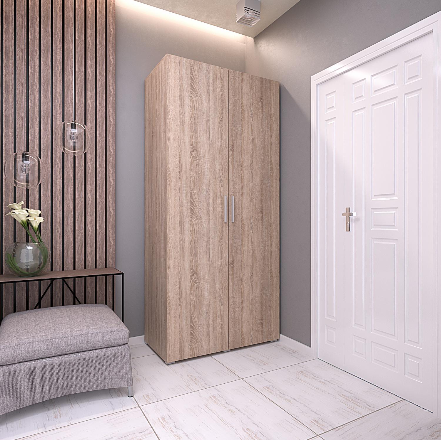 Шафа розпашна двохдверна з полицями 1000x2200x520 мм Дуб сонома (mst-10-sn)