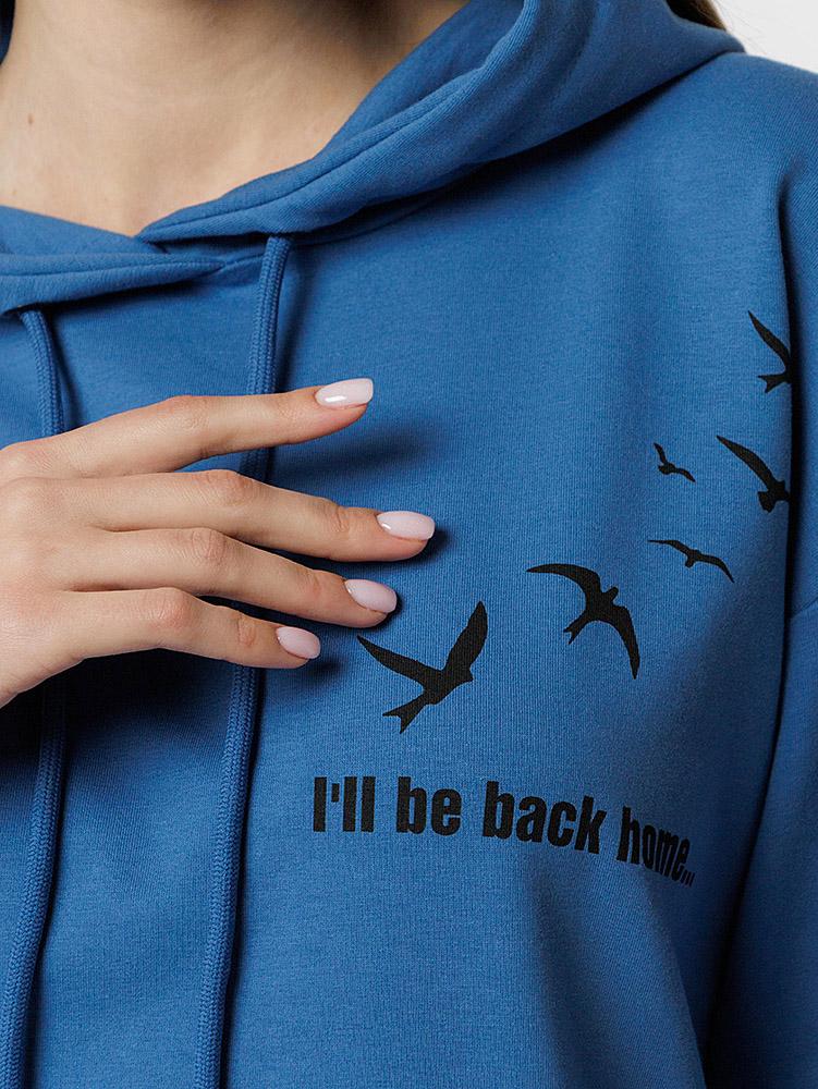 Худи женский оверсайз р. 48 Индиго (SKT000900297) - фото 2