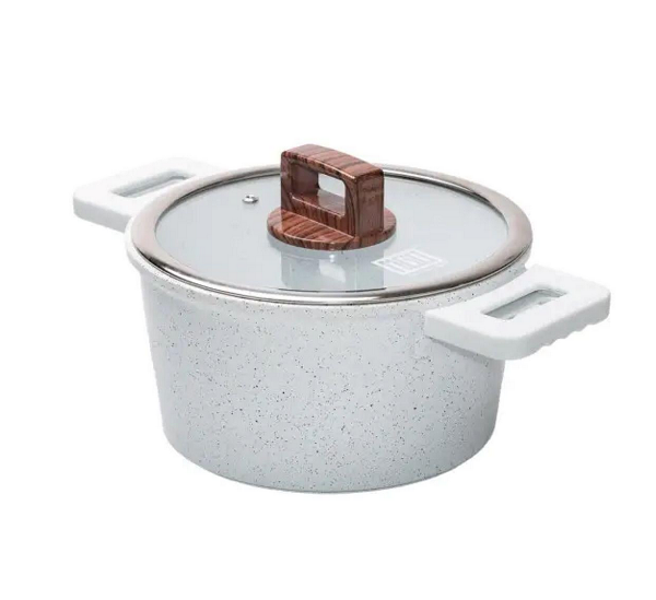 Кастрюля MGC HP-4-440 3 л алюминий/с антипригарным покрытием Белый