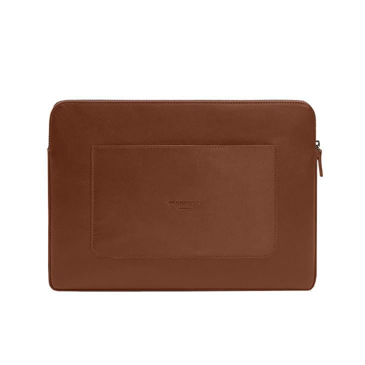 Чкхол шкіряний для ноутбука на блискавці з хлястиком та кишенею Світло-коричневий (A-028794) Чкхол шкіряний для ноутбука на блискавці з хлястиком та кишенею Світло-коричневий (A-028794)