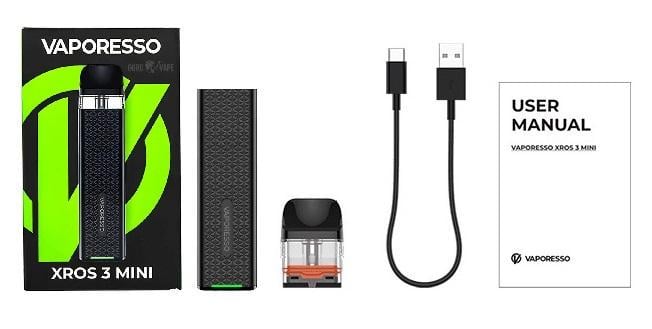 Електронна сигарета багаторазова Vaporesso XROS 3 POD-система Mini Kit 1000 mAh Black