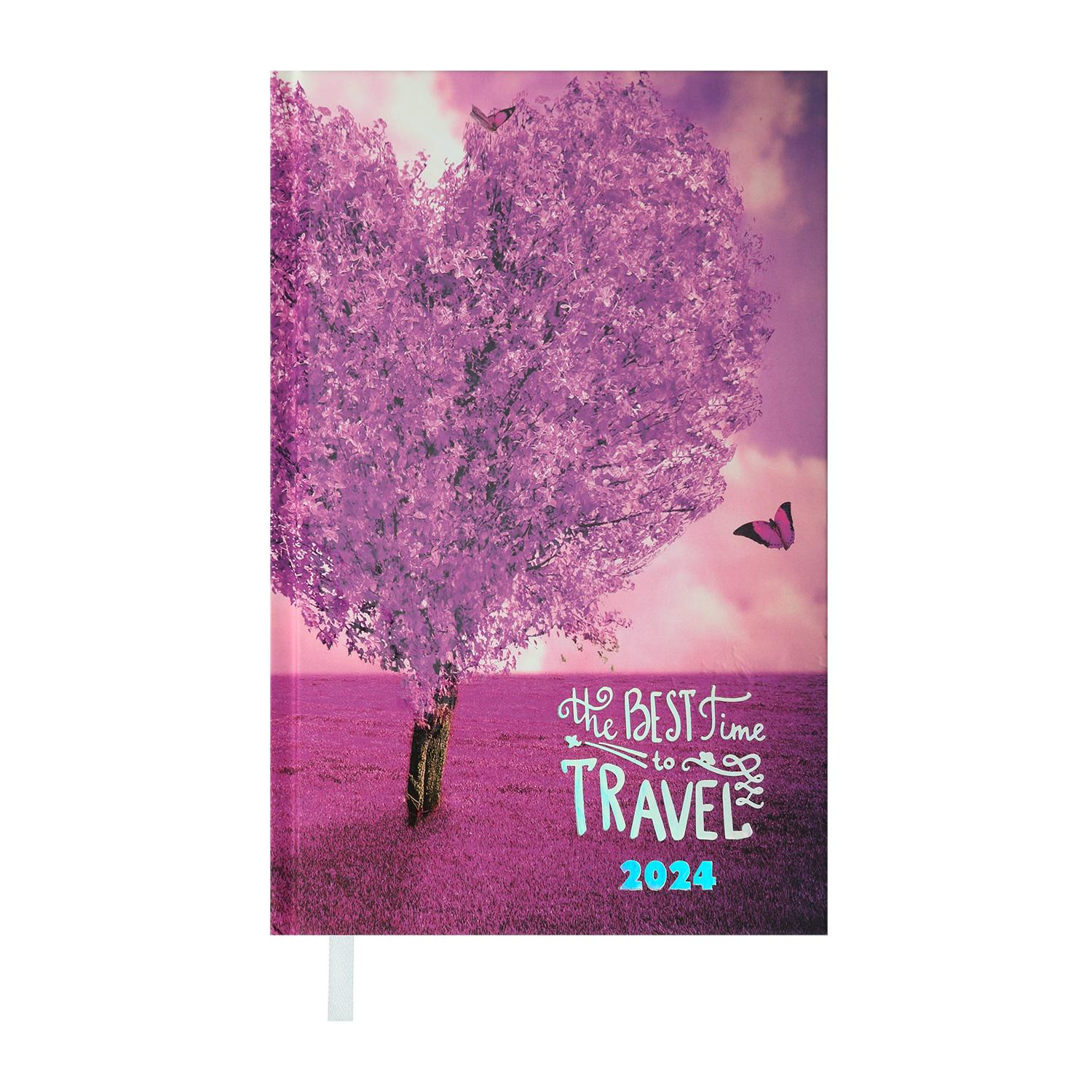 Дневник датированный Buromax Romantic 2024 A6 336 стр. Фиолетовый (BM.2561-07)