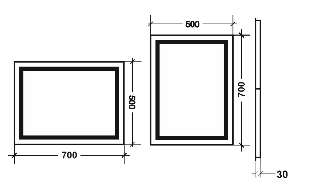 Дзеркало з LED підсвічуванням Еджи 500х700 мм (ADGY 1-500х700) - фото 6