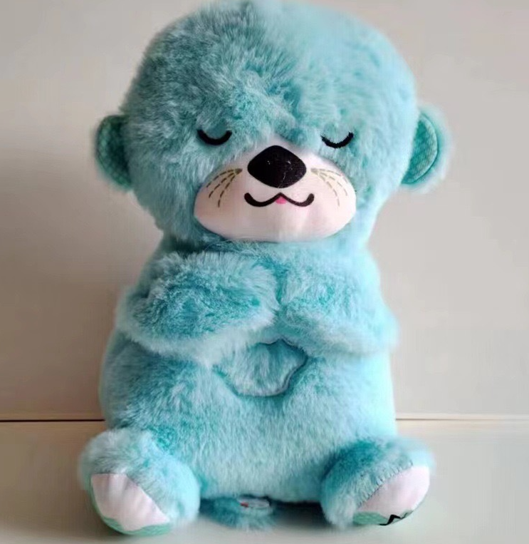 М'яка іграшка Видра з сердечком з функцією нічника із мелодією Блакитний (124)