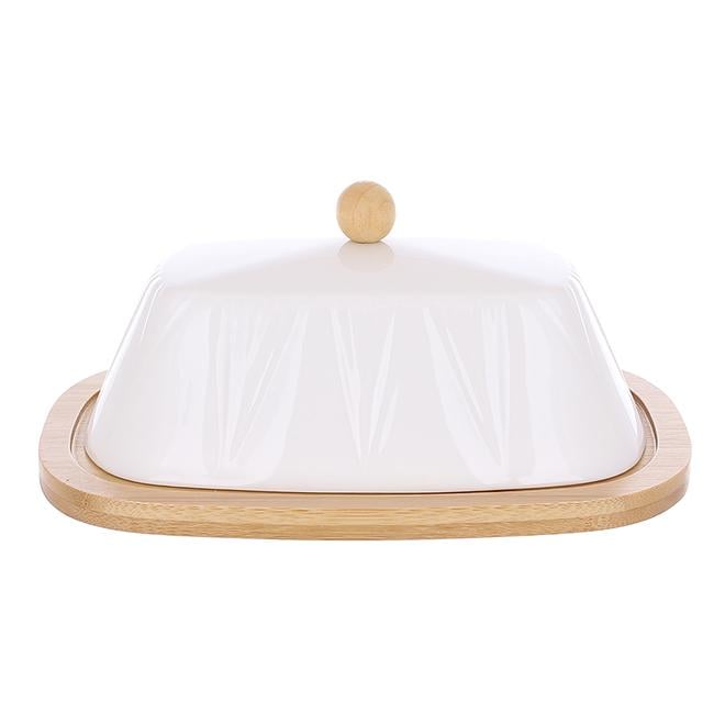 Масленица фарфоровая с бамбуковой подставкой Grace 20,5 см (33467)